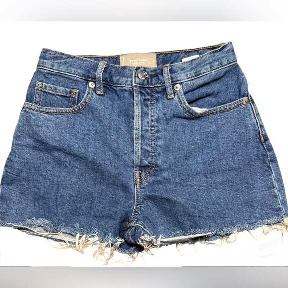 Everlane The Cheeky Short Denim Cutoff Jean Shorts Size 24 Distressed Raw Hem - Picture 4 of 7